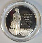 The John F. Kennedy Memorial Medal Proof in pure Sterling Silver