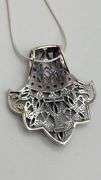 925 Sterling Silver Filigree Design Turquoise And Red Stone Details Necklace