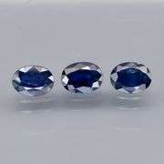 Beautifully colored 3.82ct ink blue Sapphire set