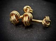 Elegant Tiffany 14K Yellow Gold Knot Cufflinks