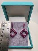 Very high quality hand made ruby on silver earrings