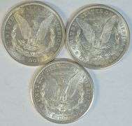 Choice 1921 P-D-S Morgan Silver Dollars. Lustrous