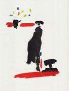 Rare Pablo Picasso Woodcut on Silk from Chant Funèbre pour Ignacio Sánchez Mejías, 1976