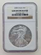2008 American Silver Eagle, NGC GEM UNC