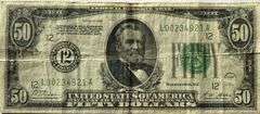 $50 1928 Numerical San Francisco Fed Reserve Note.