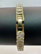 Stunning 14 Kt Yellow Gold Plated Simulated Diamond Tennis Bracelet