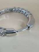 14K White Gold Round Brilliant Cut Lab Diamond Hoop Earrings of 1.0ct