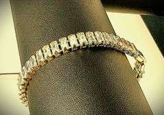 Sparkling 14.5 Ctw Lab Simulated Diamond 14 Kt Yellow Gold Plated Tennis Bracelet