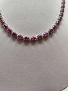 Extremely rare Aaron Gofflied platinum 17.9 ctw GIA certfied Burmese rubies and diamond necklace
