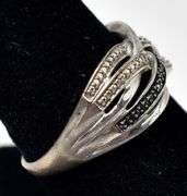 White and Blue Diamond Ring in Sterling Silver