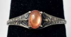 Orange Shell Gemstone Ring in Sterling Silver