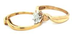 14kt Yellow gold 3/8ct diamond wedding set
