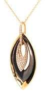 Frederic Sage Black Mop with Pave Diamond Pendant on Chain