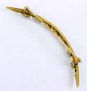 Antique 14K Gold Blue Topaz & Pearls Moon Brooch