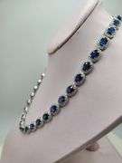Extremely fine 34.6G of 14k gold and 32.16 ctw GGA certfied Sapphire and diamond necklace