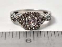 Cz Gemstone Ring in Sterling Silver