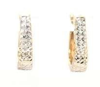 14kt two tone reversible oval hoop