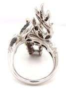 18kt White gold 2.25ctw black and white diamond dragon ring