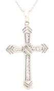 14kt White gold 0.25ctw channel set diamond cross pendant on chain