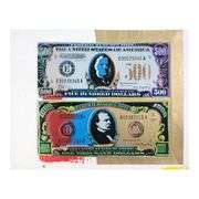 500 and 1000 Dollar Bills by Steve Kaufman (1960-2010)