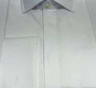 Super Fine Quality  White Dress Shirt By Di Stefano, French Cuff
