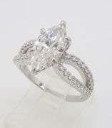 Certified 2.85CTW Marquise Diamond Ring