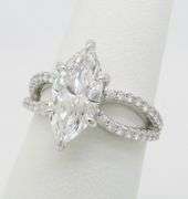 Certified 2.85CTW Marquise Diamond Ring
