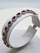 Extremely rare Oscare Friedman platinum 6.87 ctw GIA certfied 22 Burmese rubies and diamond bracelet