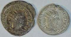 2 Diff. Sharp Roman Silver Antoninianus coins, 251 to 260 AD