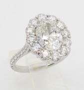 Designer Rahaminov GIA 3.84CTW Earth Mined Oval Diamond Ring