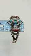 925 Vintage Sterling Silver Carolyn Pollack Relios With Rhodochrosite And Turquoise Inlay Cuff Brace