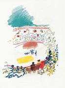 Rare Pablo Picasso Woodcut on Arches Paper from Chant Funèbre pour Ignacio Sánchez Mejías, 1976