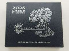 2025 W Laser Engraved Privy Silver Eagle, OGP