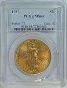 Gorgeous Nearly Gem BU 1927 St. Gaudens $20 Gold. PCGS MS64