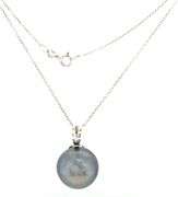 14kt White gold 14mm Tahitian pearl pendant on chain