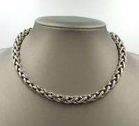 David Yurman 8.5mm 2 tone wheat link chain necklace