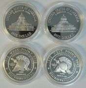 2 2000 Library of Congress & 2 2002 West Point Gem PRF Silver $1's in original velvet box