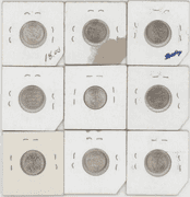 9 Assorted Gem BU Roosevelt Dimes featuring 1949-S