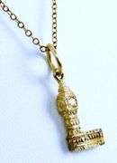 Vintage 9K Gold Big Ben Pendant & 10K Chain