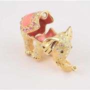 Handmade 24K Gold & Pink Elephant Fabergé Trinket Box