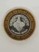 (Lot of 5) Silver Limited Edition Casino Gaming Tokens