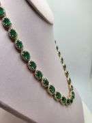 Extremely fine 32.2G of 14k gold and 30.20 ctw GGA certfied  Emerald and diamond necklace