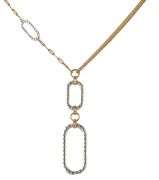 New 1.28ctw Diamond Open Oval Triple Drop Chain Necklace in 14K