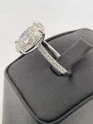 CERTIFIED BRAND NEW DIAMOND ENGAGEMENT RING 14K WHITE GOLD. 3.75 CARATS.