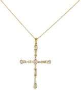 1.25ctw Tapered Baguette and Round Diamond Pendant Necklace in 18K