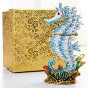 Seahorse Trinket Jewelry Box with Rhinestones
