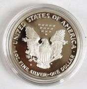 1986 S Proof Silver Eagle with Box and Paper