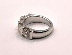 Dazzling 4.25 Ct 4 Stone White Fire Moissanite Ring