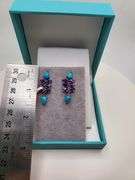 Extremely fine Victorian turquoise and diamonds with sapphire earrings