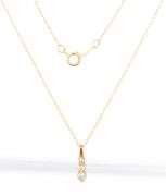 14kt Yellow gold 0.15ctw diamond graduated 3 stone pendant on chain
